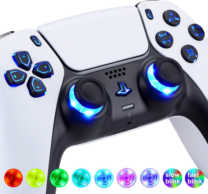 eXtremeRate 9 Modi 7 Farben DTF V3 LED Kit für ps5 Controller Ersatz Leuchttaste D-Pad Thumbsticks S