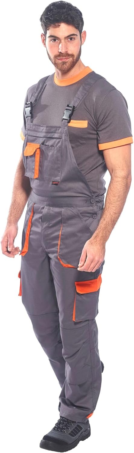 Portwest TX12 Herren Texo Kontrast Latzhose Arbeitslatzhose Marine M, Marine M