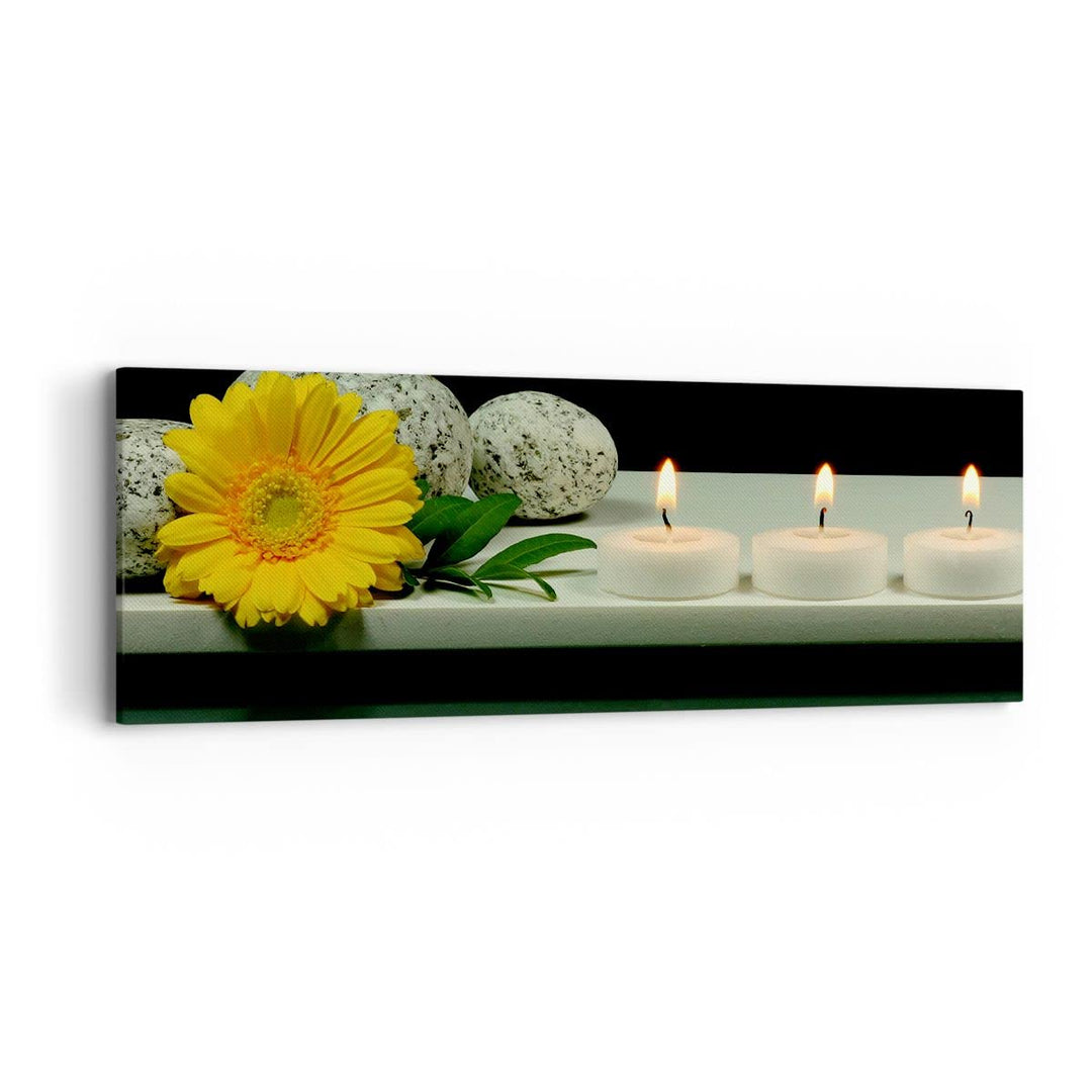 Panorama Bilder auf Leinwand Spa Blume Kerze Stein Leinwandbild 90x30cm Wandbilder Dekoration Wohnzi