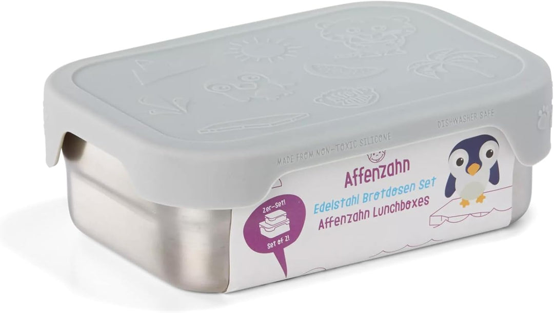 Affenzahn Edelstahl Brotdosen Set inkl. Snack-Box Silikon-Deckel BPA-frei Spülmaschinenfest Koala, K