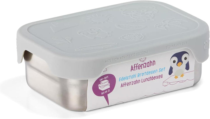 Affenzahn Edelstahl Brotdosen Set inkl. Snack-Box Silikon-Deckel BPA-frei Spülmaschinenfest Koala, K
