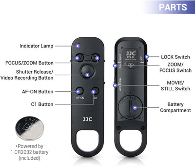 JJC Bluetooth-Fernbedienung für Sony ZV-E1 a7R V IV III a7 IV III ZV-1 ZV-1F ZV-E10 FX3 a6100 a6400