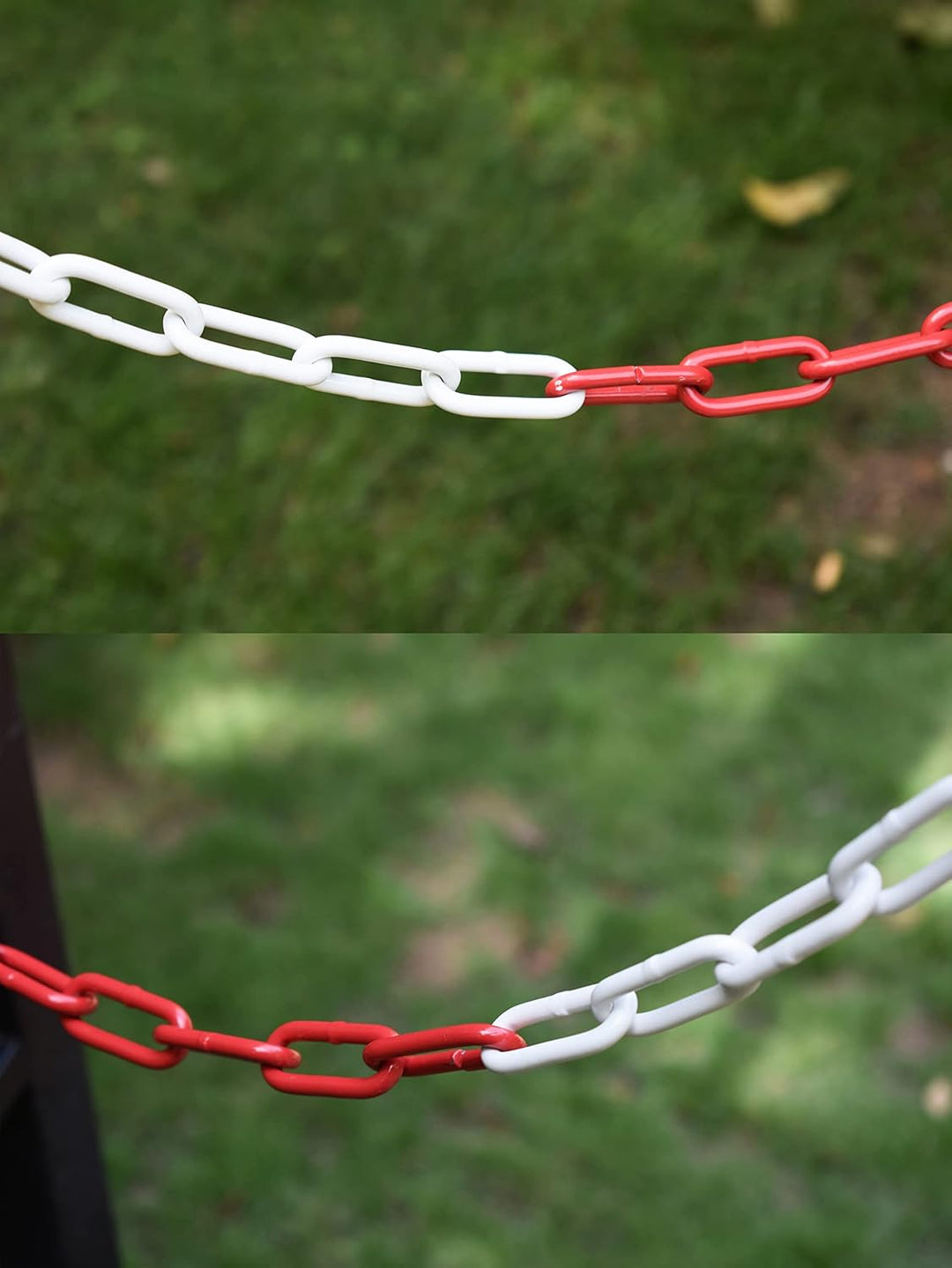 Absperrkette Metall Warnkette Zweifarbige Rot-Weisse Kette 10M, Gliederkette Sicherheitskette Bauste