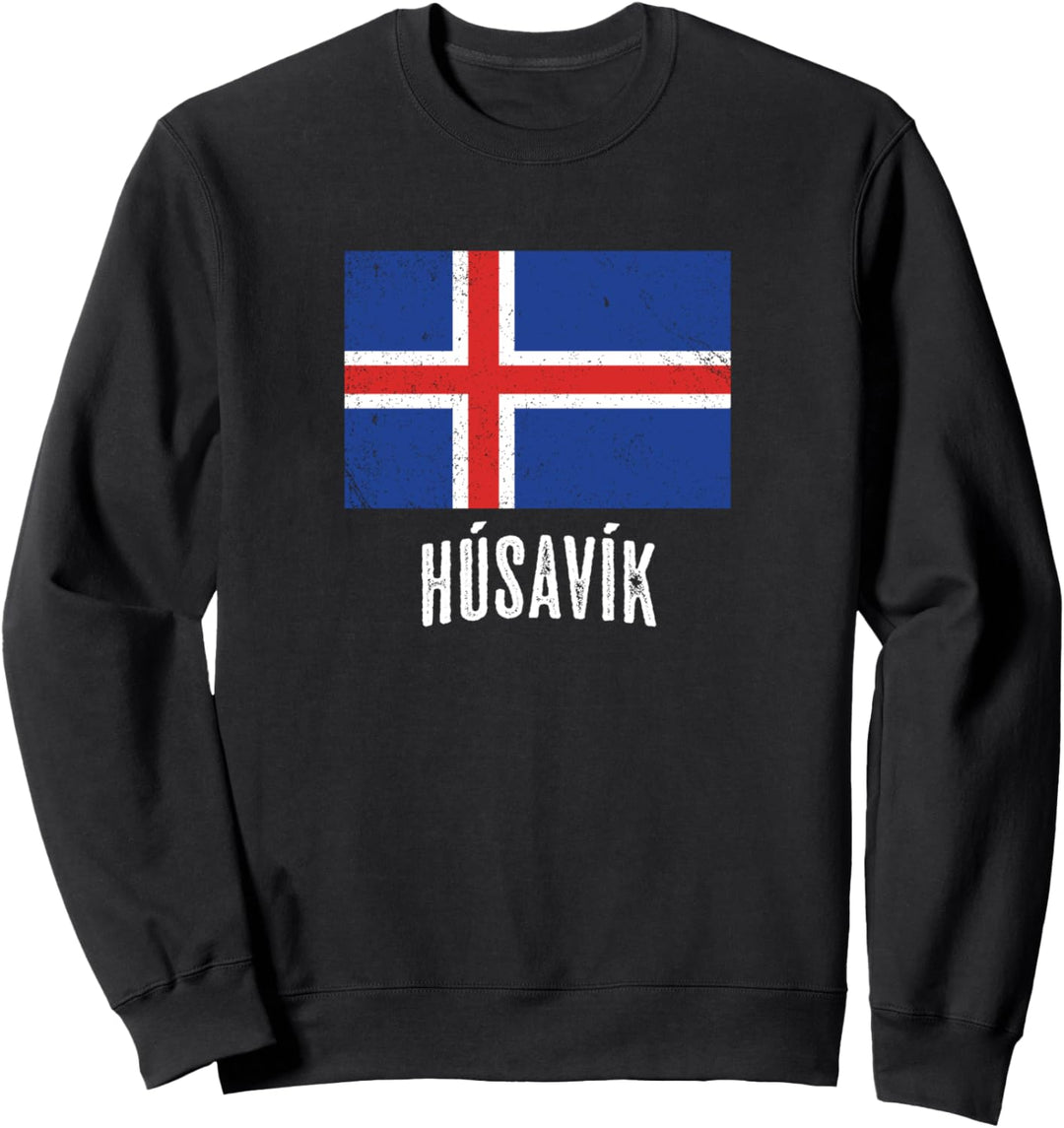 Stadt von Húsavík - Iceland | Isländische Flagge Souvenir - Sweatshirt