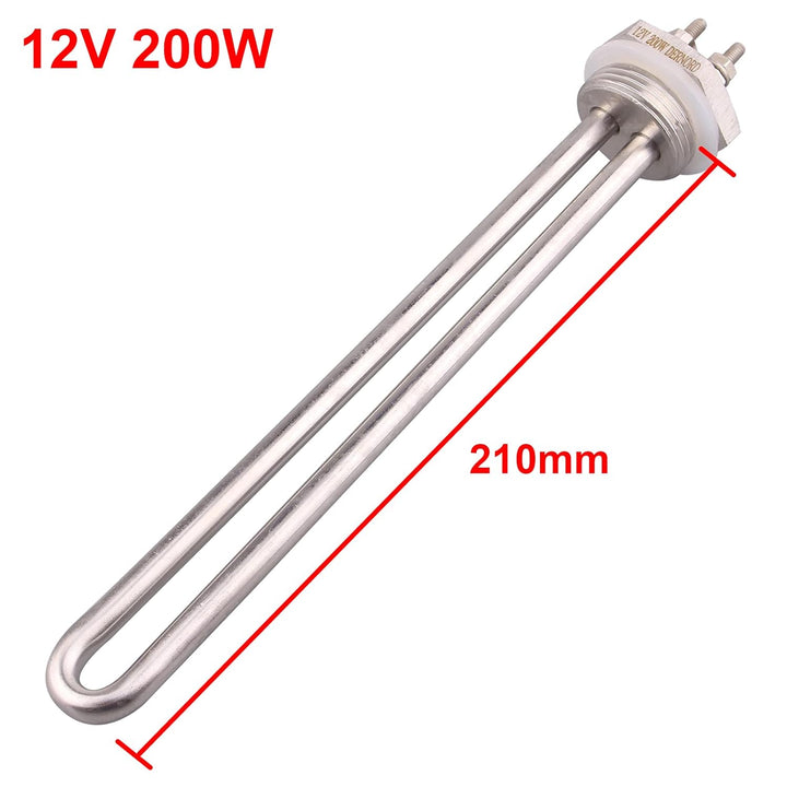DERNORD 12V 200W BSP Tauch-Wasser-Heizelement DN25 Edelstahl Gewinde-Tauchwasser-Heizkörper U-Typ