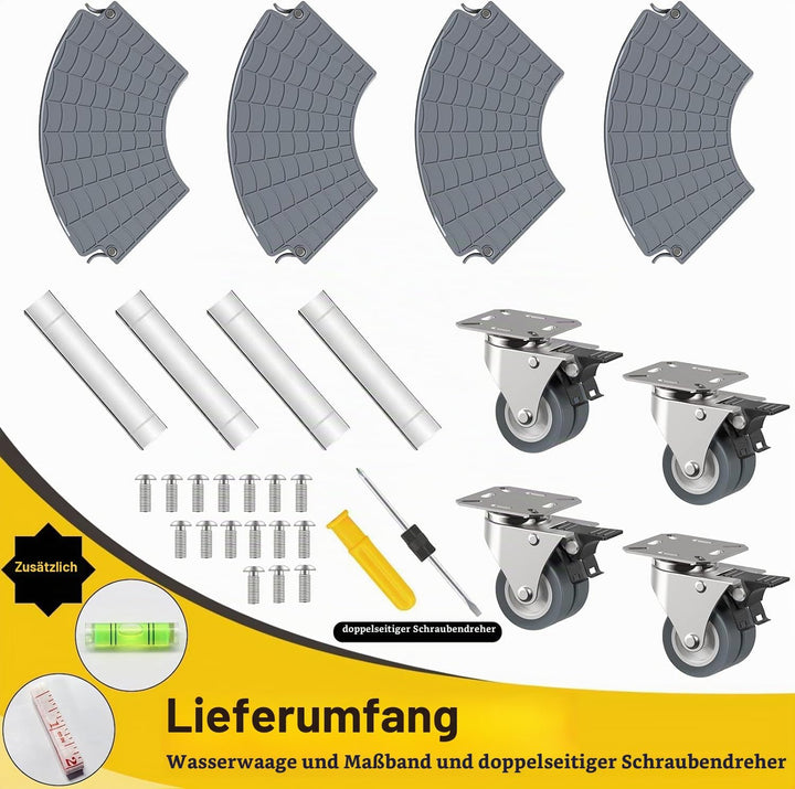 WELDUN Pflanzenroller Ø 40-57 cm, Rollbrett 200KG Tragkraft, Untersetzer Blumentopf mit feststellbar