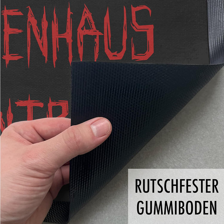 Trendation - Irrenhaus Zentrale Lustige Fussmatte Fussabtreter Geschenkidee Nachbarn Fussmatte mit H