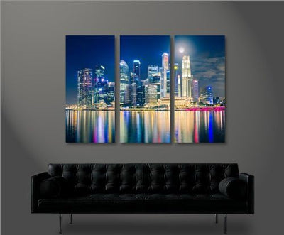 islandburner Bild Bilder auf Leinwand Singapur V2 XXL Poster Leinwandbild Wandbild art up your life