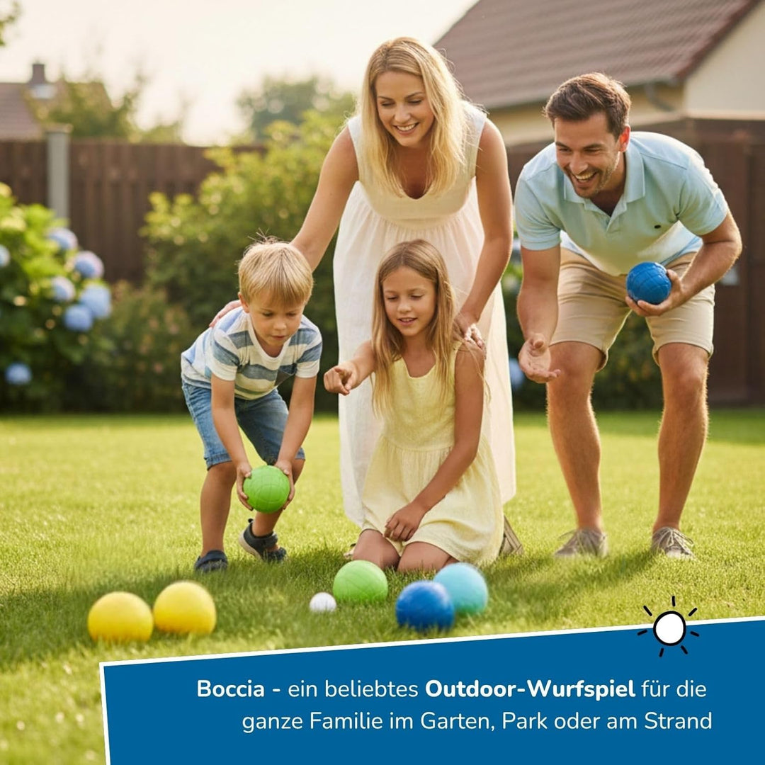 alldoro Party- & Boccia Spieleset Outdoor Partyspiele Set mit Boccia, Sackhüpfen, Eierlauf, Säckchen