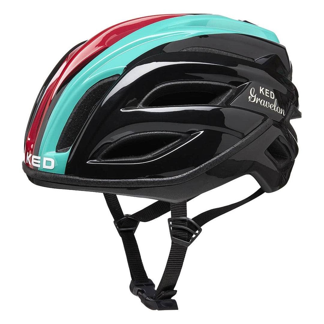 KED Gravelon Italo Fahrrad Helm schwarz/türkis/rot 2022 M (52-58cm), M (52-58cm)