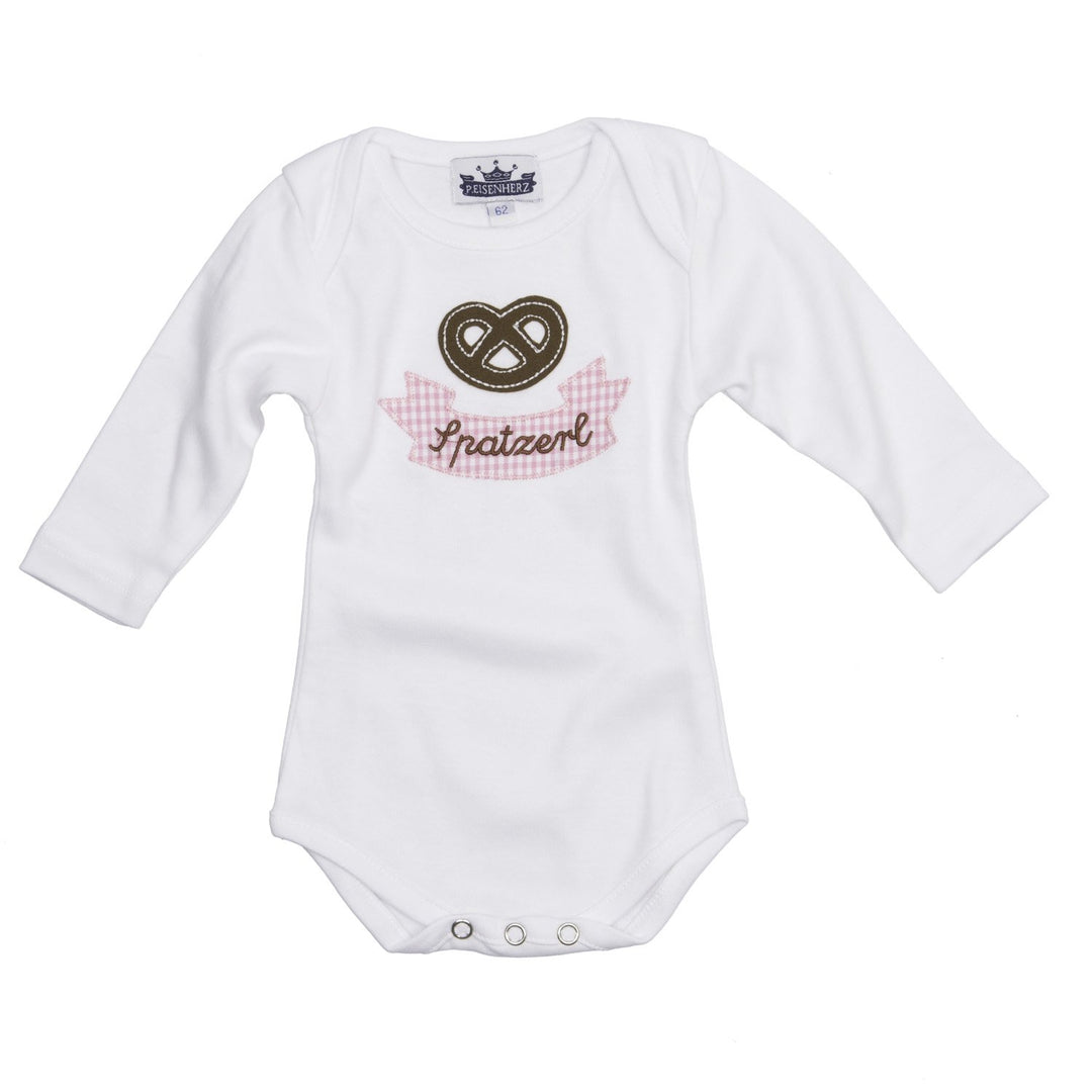 Eisenherz Baby Body Langarm rosa Spatzerl und Breze in Verschiedenen Grössen - süsser Trachtenlook 6