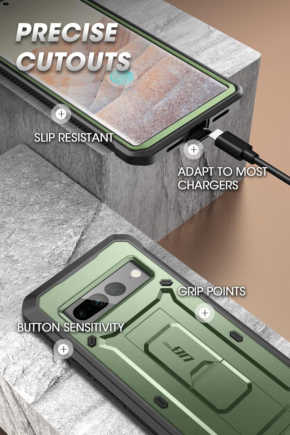 SUPCASE Unicorn Beetle Pro Series Hülle für Google Pixel 7 Pro (2022 Release), Ganzkörper-Schutzhüll