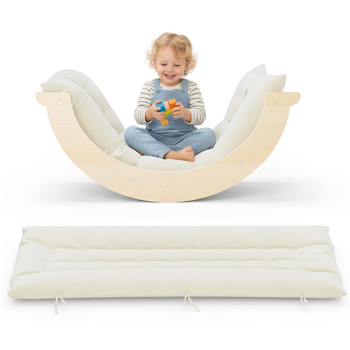 5-in-1 Montessori Indoor Klettergerüst,Kletterbogen, Schaukelstuhl & Krabbeltunnel für Kinder 1-3 Ja
