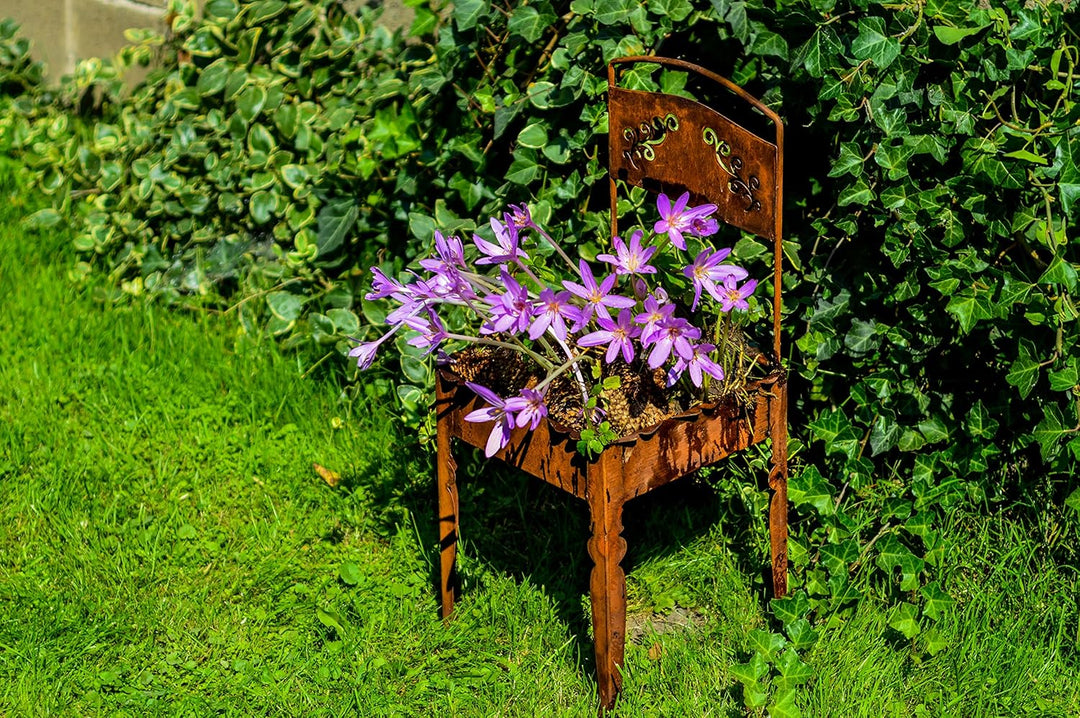 KOTARBAU® Dekorativer Stuhl Garten-Skulptur aus rostigem Stahlblech 75 cm