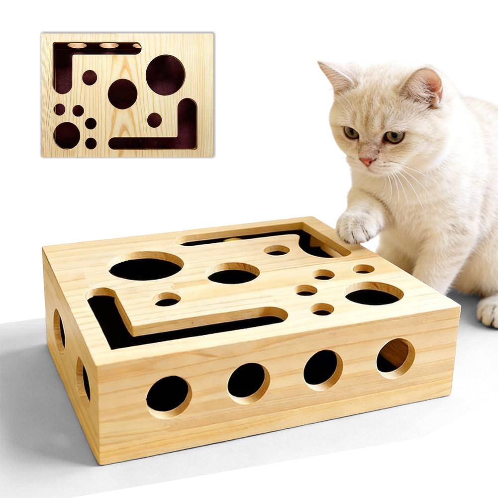 Katzen Krallenfeiler Spielbox, Krallenpflege Board & Interaktives Kratzspielzeug für Katzen, 30x25 c