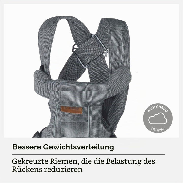 Jané Dual, ergonomische Babytrage, von Geburt bis 15 kg, 3 Positionen, atmungsaktiv und gepolstert,