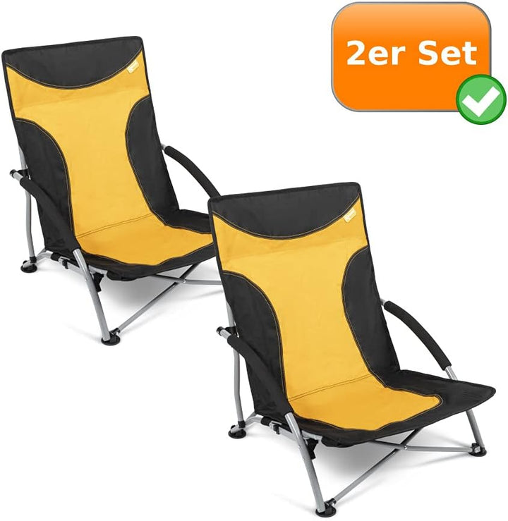 Strandstuhl im 2er-Set | bequemer + extra stabiler Campingstuhl |besonders bequem dank hoher Rückenl