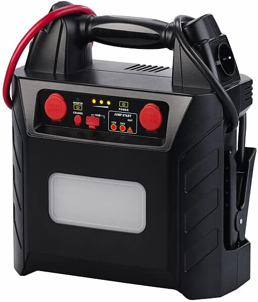 revolt Autostarter: 5in1-Starthilfe für 12/24V & Powerbank, 230 V, 2x12V, USB, 40Ah, 2000A (Kfz Star