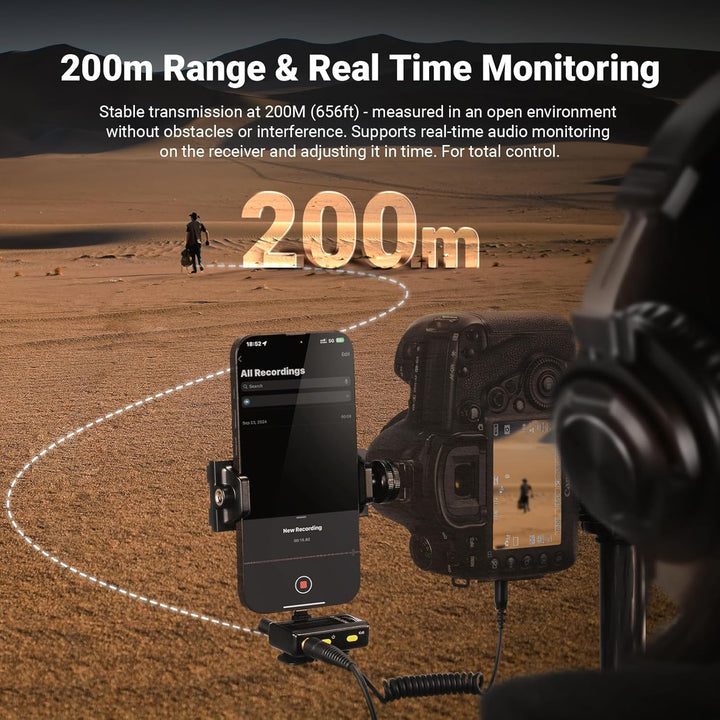 NEEWER CM28 Kabelloses Lavalier Mikrofonsystem mit Ladeetui, 1 klick Rauschunterdrückung, 4GB Speich