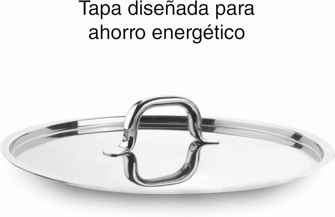 Lacor 54640 Pfanne mit Deckel Durchmesser 40 cm Chef Luxe Silber