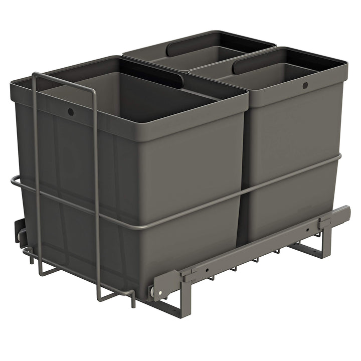 LM 79/3 Mülleimer Küche Unterschrank ausziehbar 3 Fächer Biomülleimer, Mülltrennsystem 1x16L 2x8L Ab