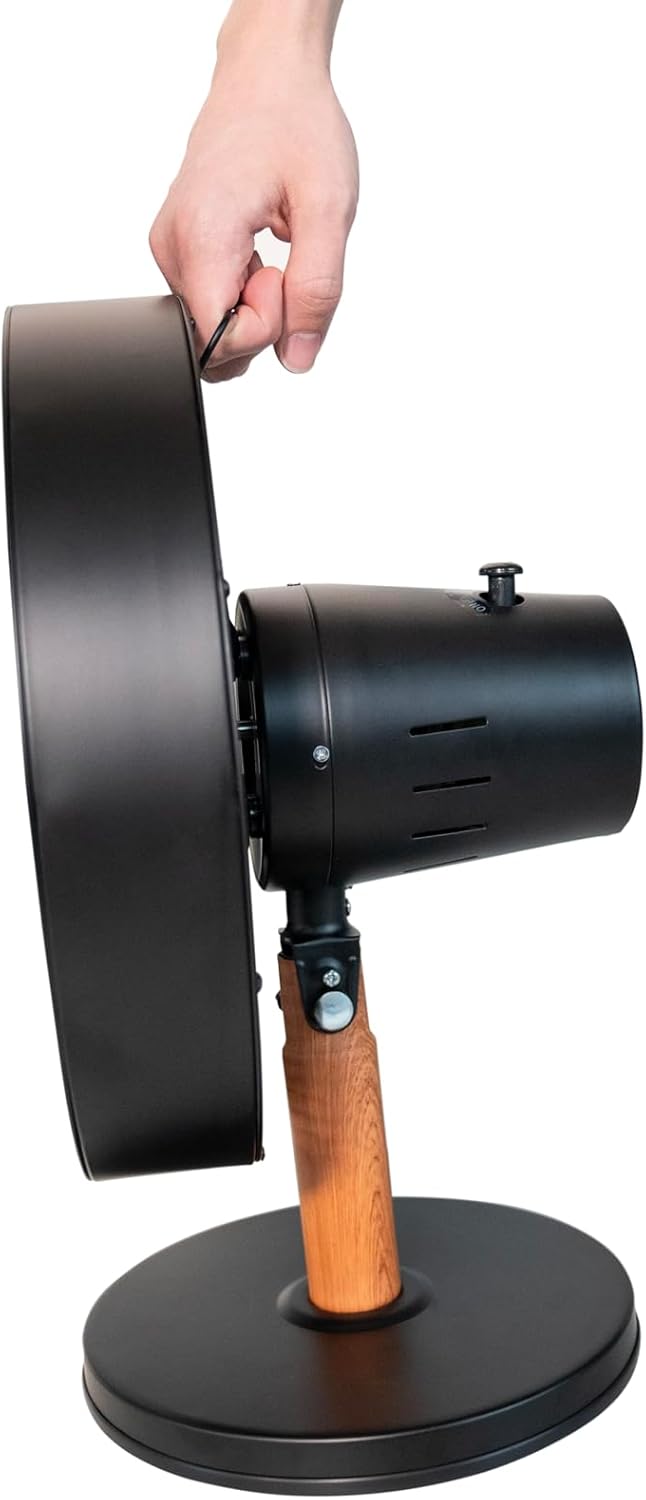 Unold 86715 Tischventilator Black Steel - Schwarz, 35 W, 3-stufige Geschwindigkeitsregelung, Oszilla