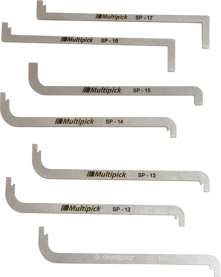 Multipick Profi Schloss Spanner TOK Set 7-teilig mit Echtleder Etui - Wichtiges Elite Dietrich Set u
