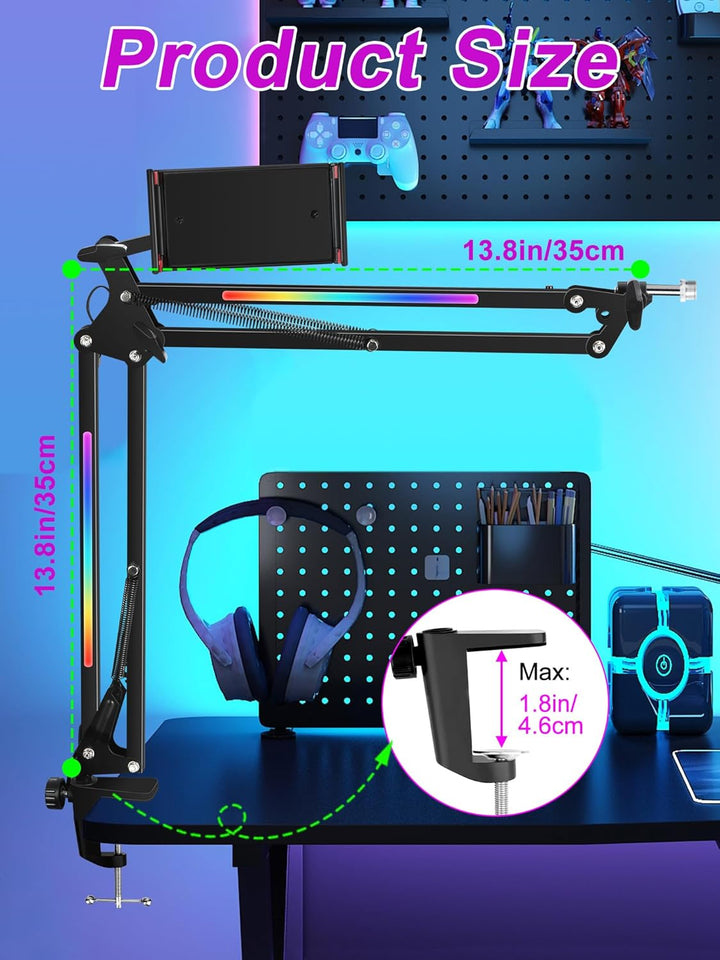 YOUSHARES RGB Mikrofonarm kompatibel mit Fifine AM8, HyperX QuadCast, Blue Yeti, Rode, Razer Seiren