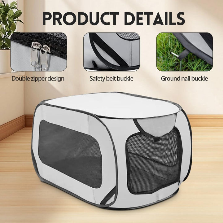 Faltbare Hunde Transportbox 92x52x52 cm - Doppeltürig & Sicher für Autoreisen,Belüftetes Pop-Up Desi