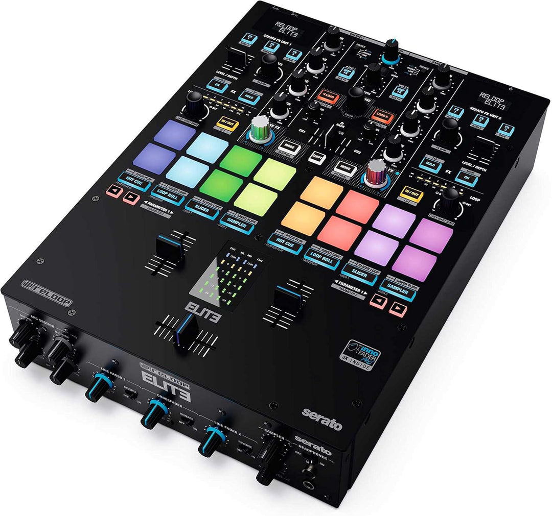 Reloop ELITE Professioneller DVS Performance Mixer für Serato DJ Pro, 16 grosse, anschlagsdynamische