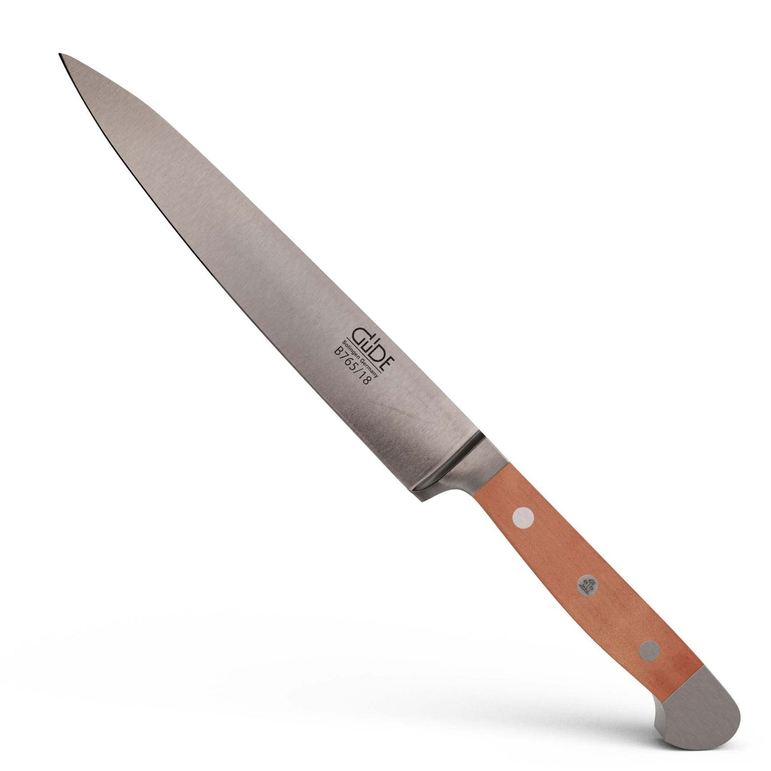 GÜDE Solingen - Filiermesser geschmiedet, 18 cm, Birnenholz, ALPHA BIRNE, Doppelkropf, Handmade