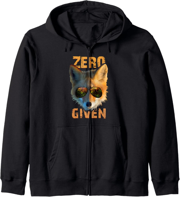 Zero Fox Given Wortspiel Fuchs Print Kapuzenjacke
