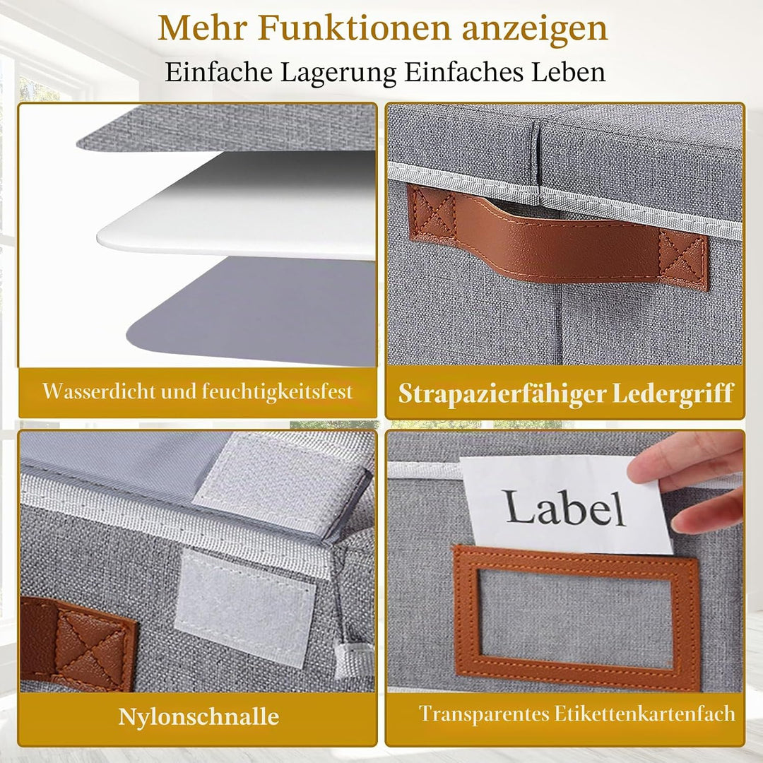 Yawinhe 2 Stück Unterbettkommode, Kleideraufbewahrung mit Deckel, Faltbare Aufbewahrungstasche mit H