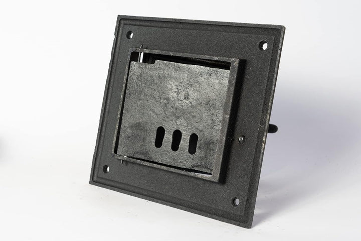 SEZAM Ofentür aus Gusseisen für Feuerstellen mit Dichtschnur - mit Türriegel, Brotofentür - Steinofe