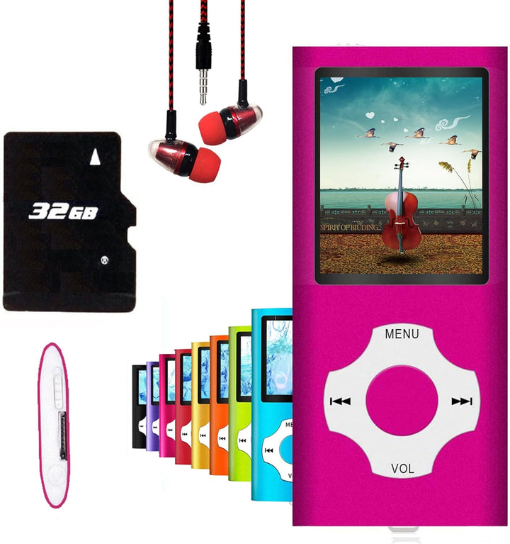 Hotechs MP3-Player/MP4-Player, MP3-Player mit 32 GB Speicherkarte, schlankes Design, digitales LCD-D