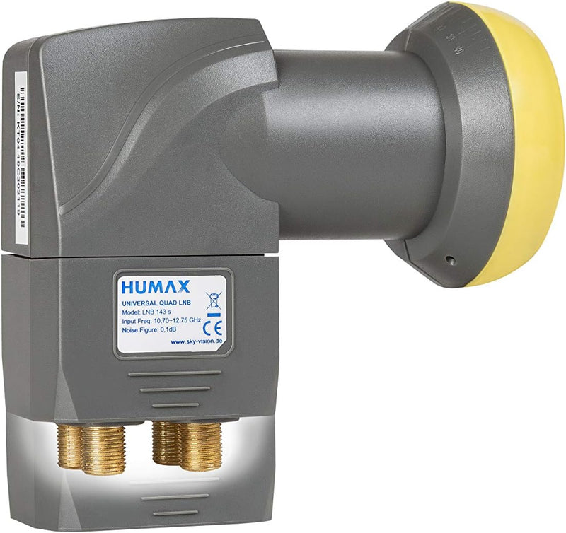 HUMAX Digital LNB 143s-B Quad Switch (Quad LNB, 4 Ausgänge, Wetterschutz, eingebauter Multischalter,