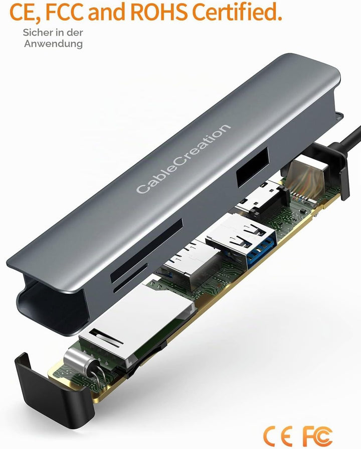 USB C Hub HDMI, USB-C Hub, CableCreation USB Hub, 2 USB 3.0, 1 HDMI 4K Adapter, SD/Micro SD-Kartenle