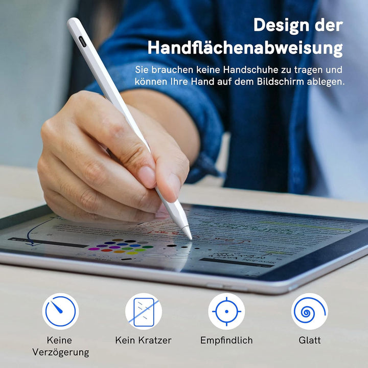 Stift für iPad mit kabelloser Aufladung, iPad Stift kompatibel mit iPad Pro (2018–2024), iPad Pro/iP