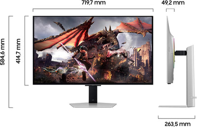 Samsung Odyssey G80SD OLED Gaming Monitor, 32 Zoll, 4K AI Upscaling, UHD Bildschirm, 3.840 x 2.160,