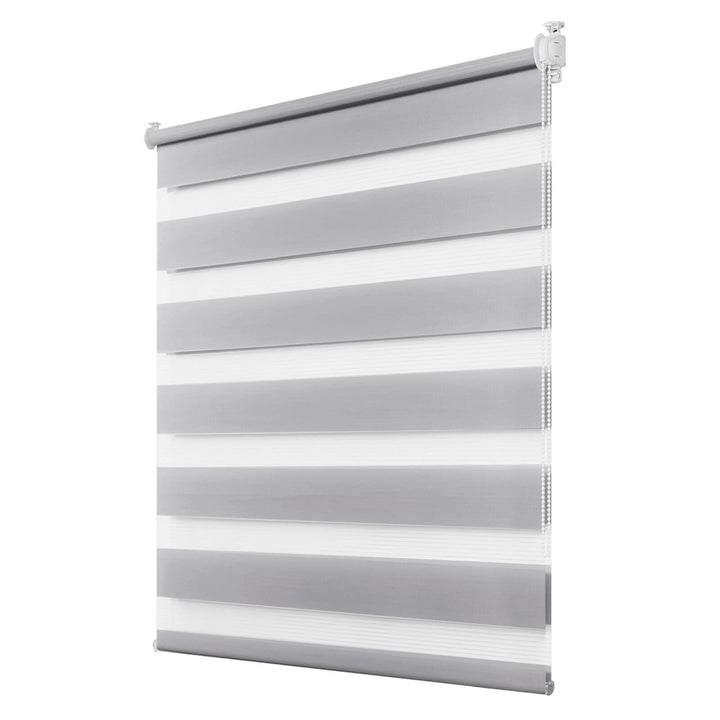 Deswell Doppelrollo Klemmfix ohne Bohren Grau B85 x H110 cm (Stoffbreite 81cm) Rollos für Fenster oh