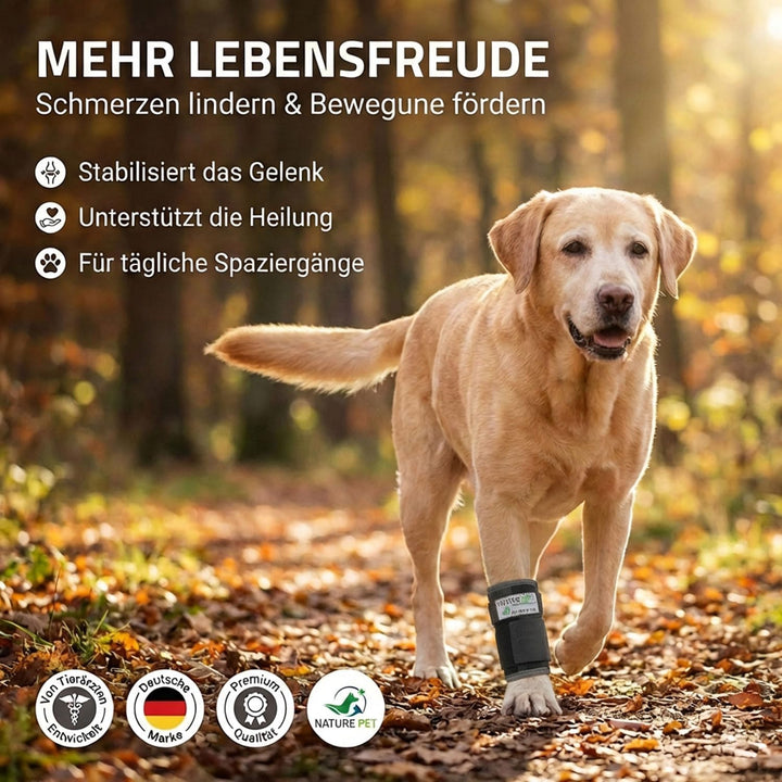 Nature Pet Premium Hunde Handgelenk Bandage/Karpalgelenk Schutz Bandage/Stützbandage für Hunde (S, G