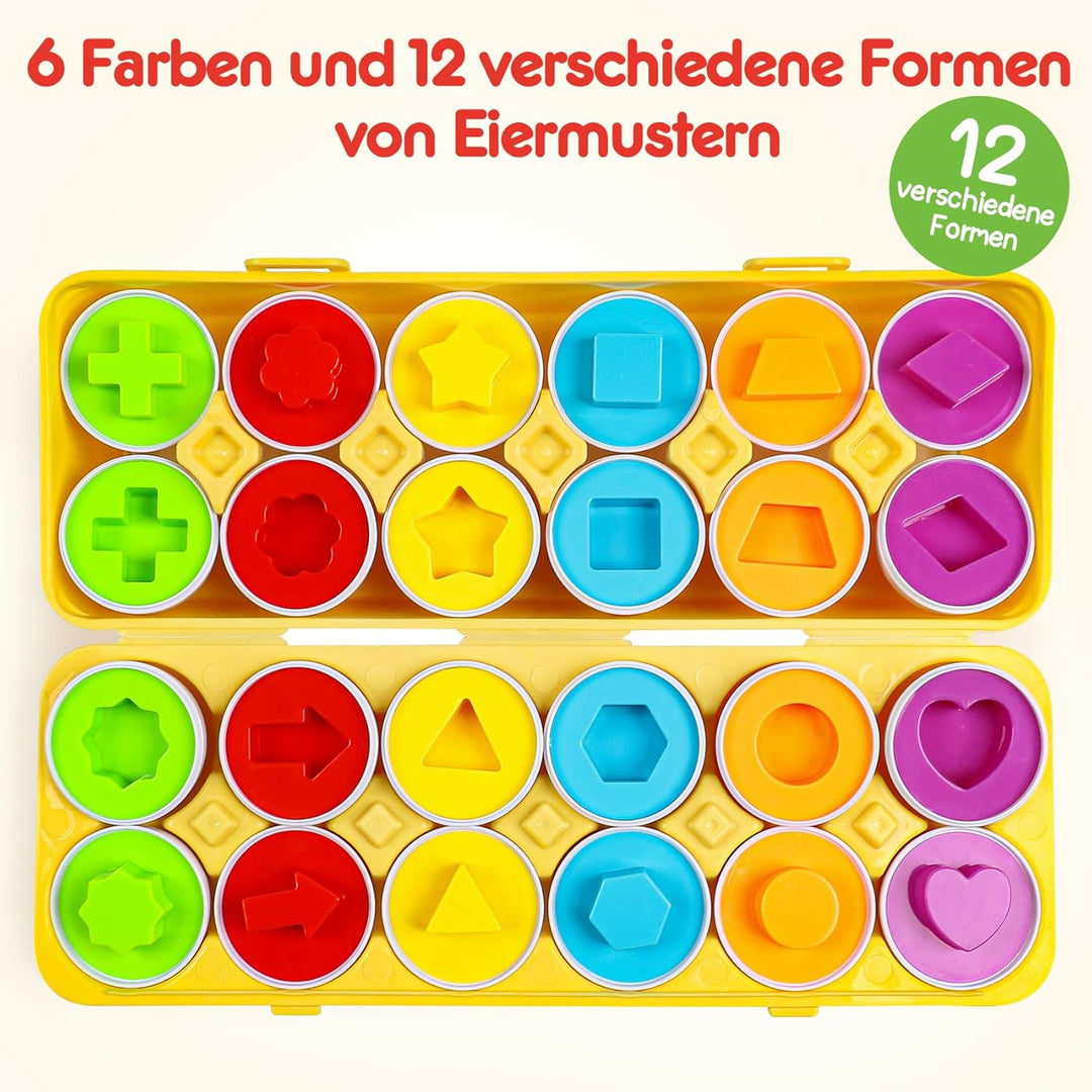 YIQOGAME Montessori Spielzeug Passende Eier,Lernspiel für Kinder pädagogisches Spiel zur Entwicklung