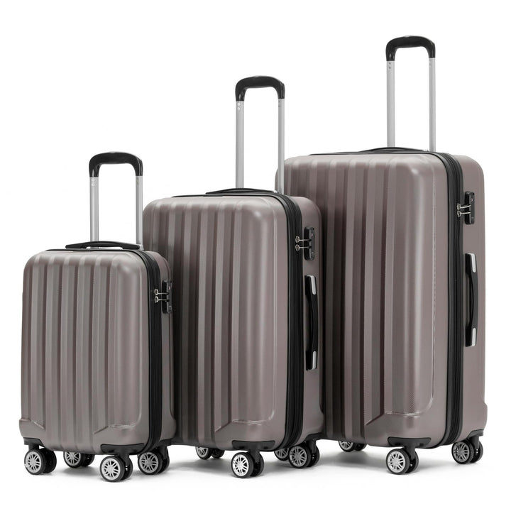 BEIBYE TSA-Schloss 2080 Zwillingsrollen neu Reisekoffer Koffer Trolley Hartschale Set (Coffee, Set)