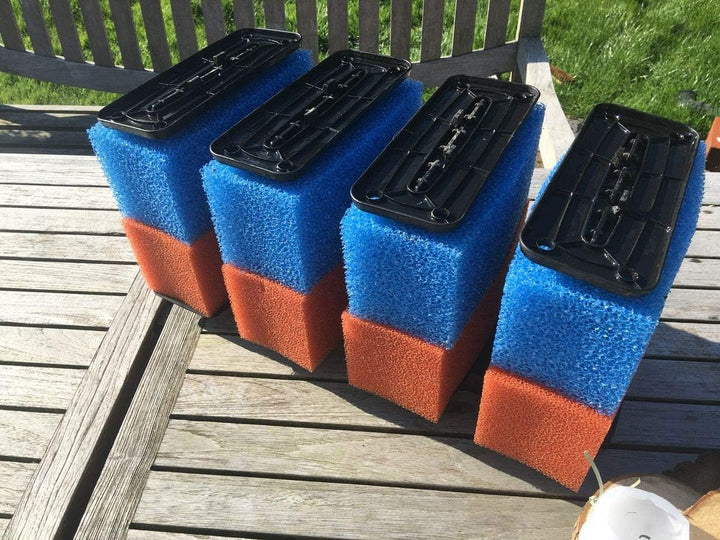 16x Ersatz Filter Schwamm passend für Oase BioTec 18 + Screenmatic | Set 8X Blau 8X Rot - Koi Teich