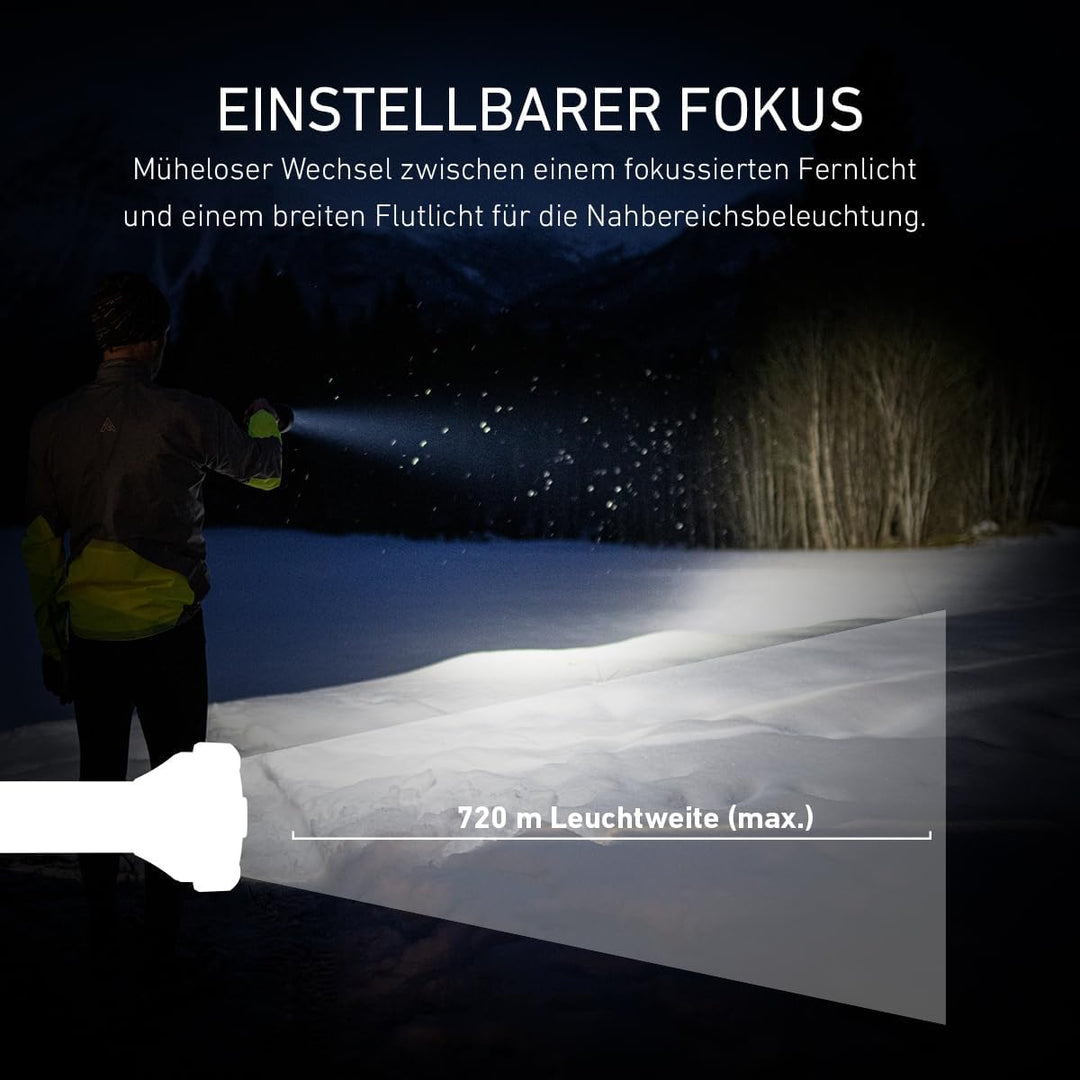 Ledlenser P18R Work Robust Taschenlampe LED, Suchscheinwerfer, aufladbar mit Lithium Akku, 4500 Lume