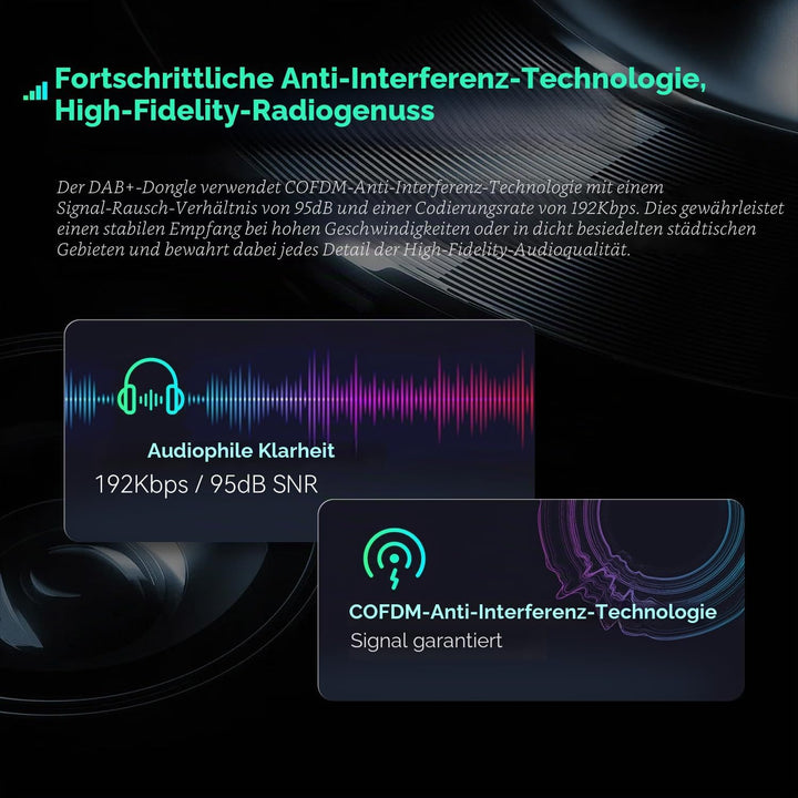 XTRONS Ultraleichter DAB+ Digitalradio-USB-Dongle für Android-Autoradio, unterstützt grosse Programm