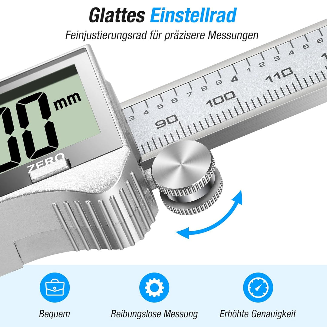Ueznirn Messschieber Digital mit Grossem LCD-Bildschirm, Schieblehre Digital mit Spritzwasserschutz