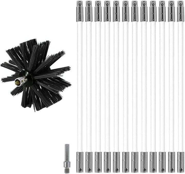 MOCNT Kaminbürste Stange Set Ofenrohrbürste Reinigungsbürste Schornsteinbürste Schornsteinfegerbesen
