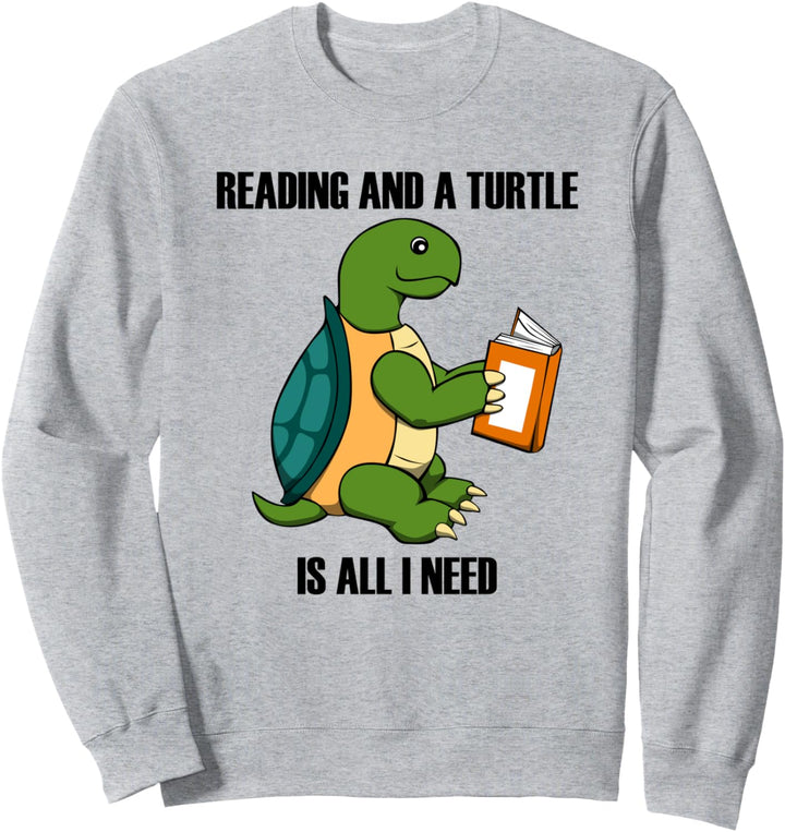 Niedliche Schildkröte liest Buch Leseratte Sweatshirt