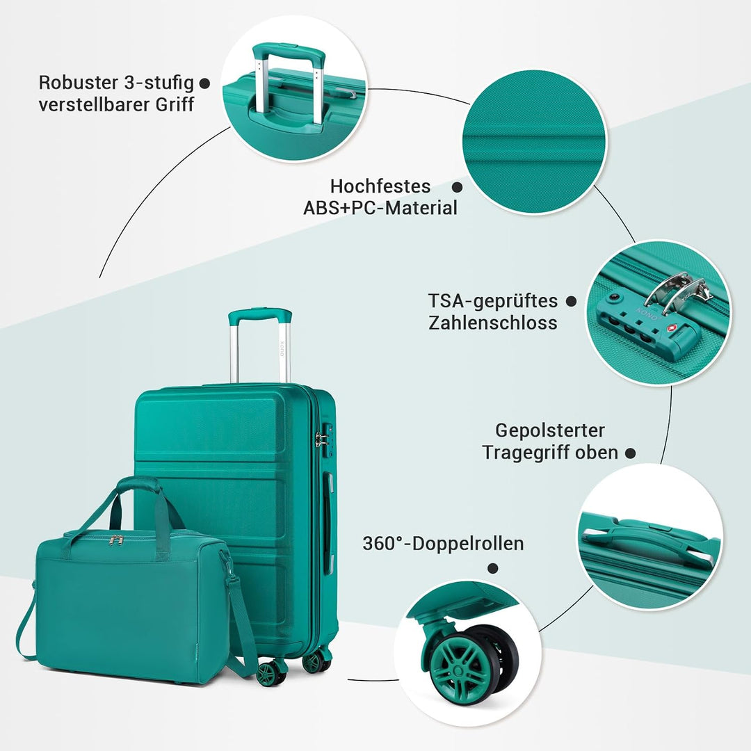 KONO Gross Reisekoffer Rollkoffer Set Gepäcksets 2 Teilig, 74cm Gross Trolley Koffer mit Ryanair Rei